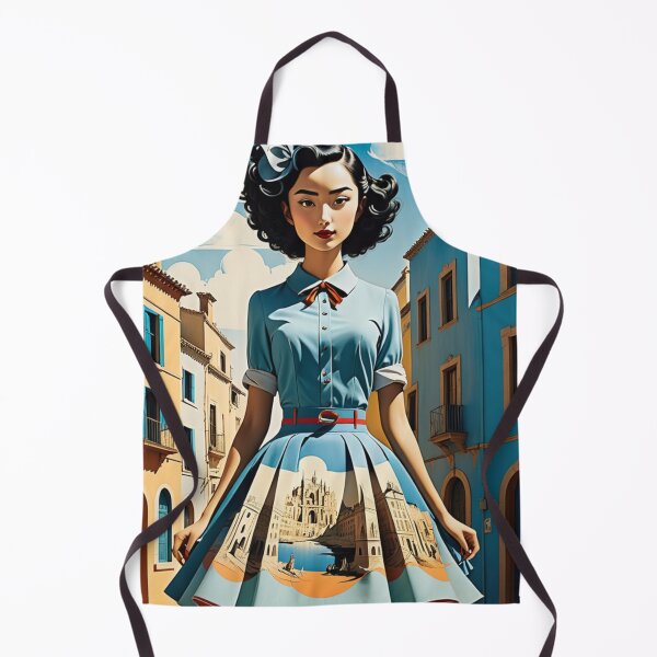 Item preview, Beautiful Cute and Sexy New Japanese Anime Girl Character in Salvador Dali Style Retro Art Displayed in Vintage-style Aged Screen Print Movie Poster designed and sold by Butler in the Home.