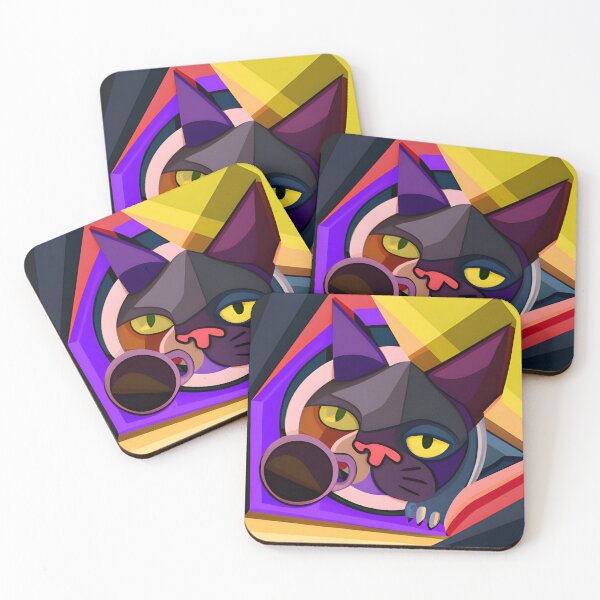 Item preview, Lienzo cubista: Paws & Catspresso designed and sold by EmeraldeaArt.
