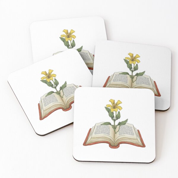 Item preview, Flowers Growing From Book | A beautiful Yellow Mirabilis jalapa (parakeet plant) designed and sold by CircinusStore.