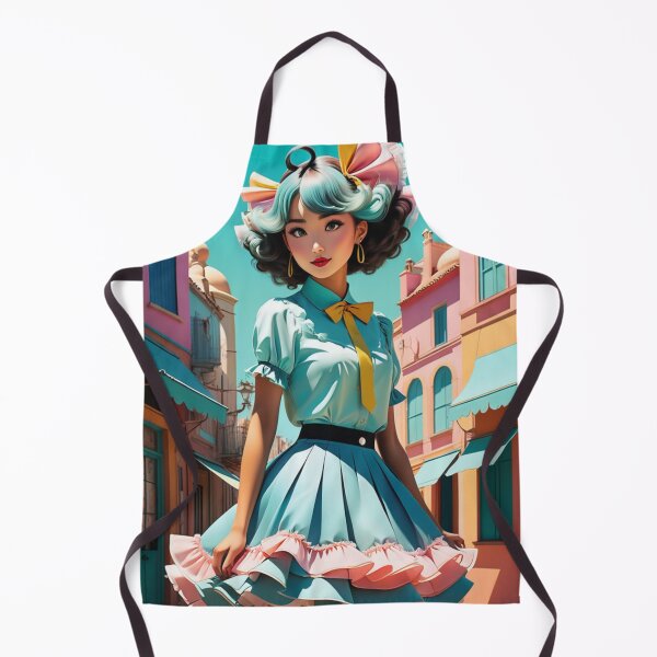 Item preview, Beautiful Cute and Sexy New Japanese Anime Girl Character in Salvador Dali Style Retro Art Displayed in Vintage-style Aged Screen Print Movie Poster designed and sold by Butler in the Home.