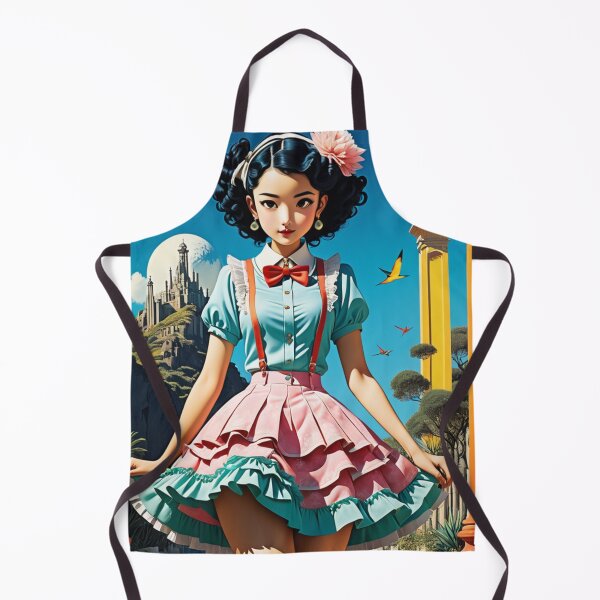 Item preview, Beautiful Cute and Sexy New Japanese Anime Girl Character in Salvador Dali Style Retro Art Displayed in Vintage-style Aged Screen Print Movie Poster designed and sold by Butler in the Home.