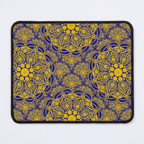 Item preview, Navy and Gold Night Blooming Buttercup Polka Dot Mandala Scallop designed and sold by Triplicate Limited.