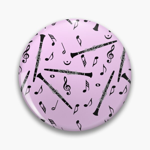 Item preview, Black Clarinet Music Note Pattern Pink designed and sold by BartholGraphics.