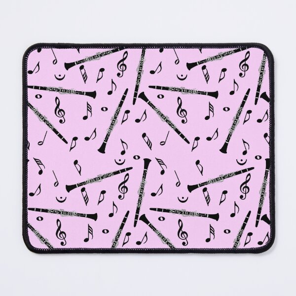Item preview, Black Clarinet Music Note Pattern Pink designed and sold by BartholGraphics.