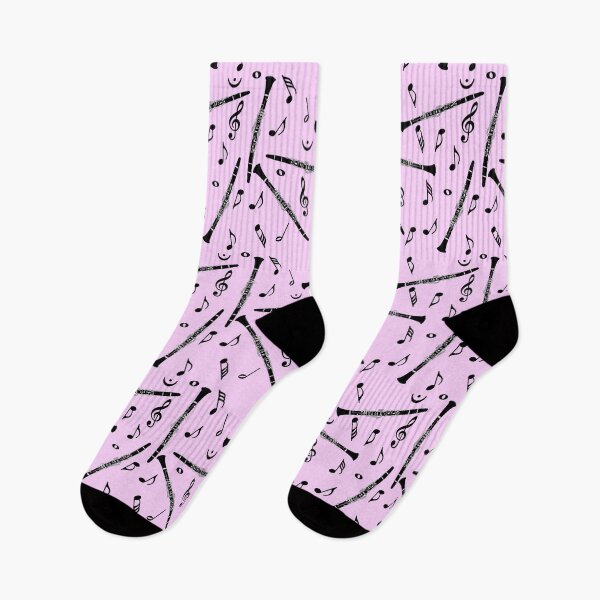 Item preview, Black Clarinet Music Note Pattern Pink designed and sold by BartholGraphics.