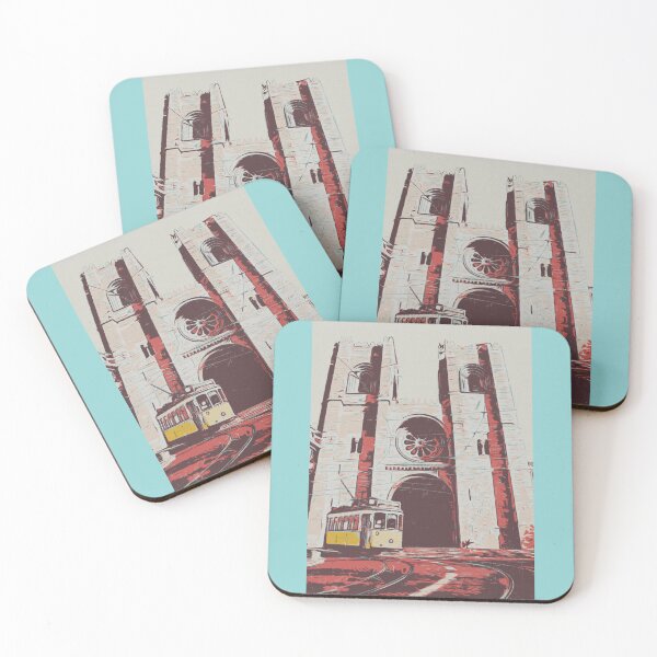 Item preview, Lisbon Cathedral & Tramway Illustration designed and sold by Lemomo-artworks.