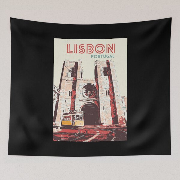 Item preview, Lisbon Cathedral & Tramway Illustration designed and sold by Lemomo-artworks.
