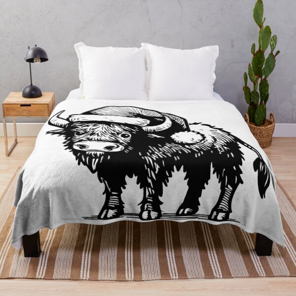 Item preview, Cute Buffalo Wearing Santa Hat designed and sold by billsmania.