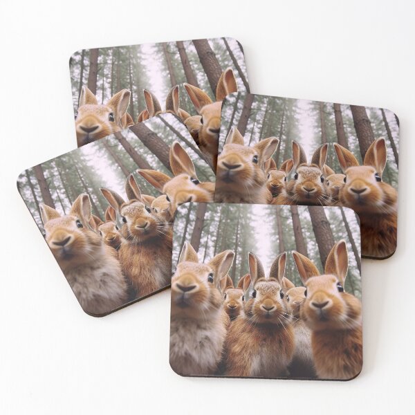 Item preview, Whimsical Forest Selfie: Mesmerizing Optical Illusion Rabbits designed and sold by Michele Lobgianizze.