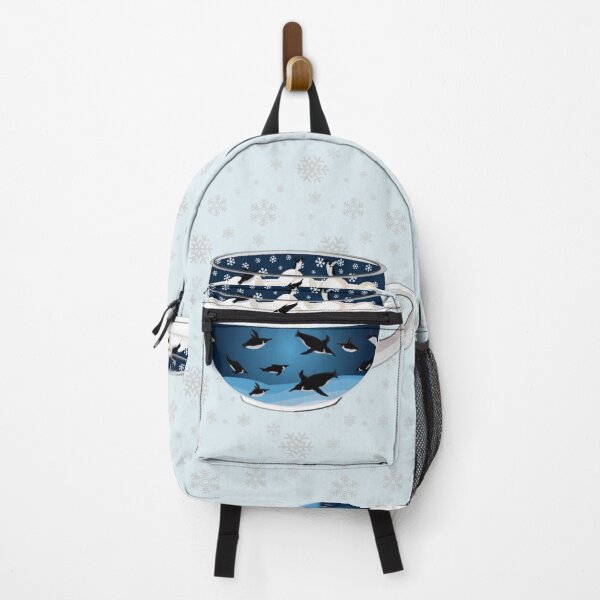 Item preview, Penguins Diving into Arctic Hot Chocolate (Falling Snowflakes) designed and sold by octopuscafe.