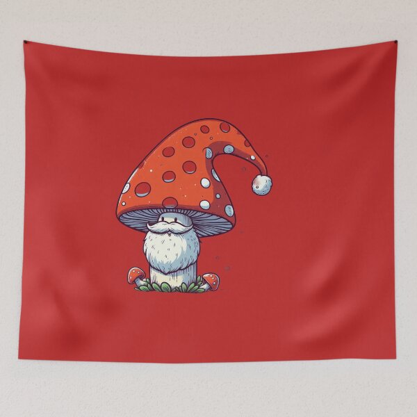 Item preview, Christmas Mushroom with Santa Hat Christmas Santa Claus Funny Cute Christmas Art Nature| Merry Christmas! designed and sold by FestivePalette.