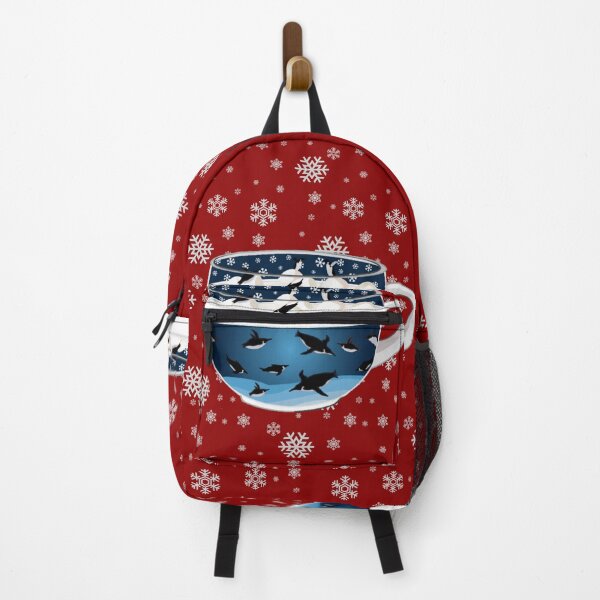 Item preview, Penguins Diving into Arctic Hot Chocolate (Falling Snowflakes) designed and sold by octopuscafe.