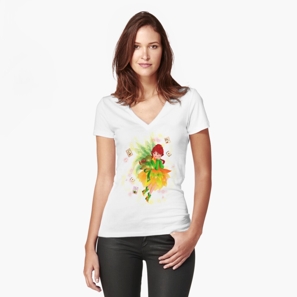 Item preview, Fitted V-Neck T-Shirt designed and sold by FairyBookClub.