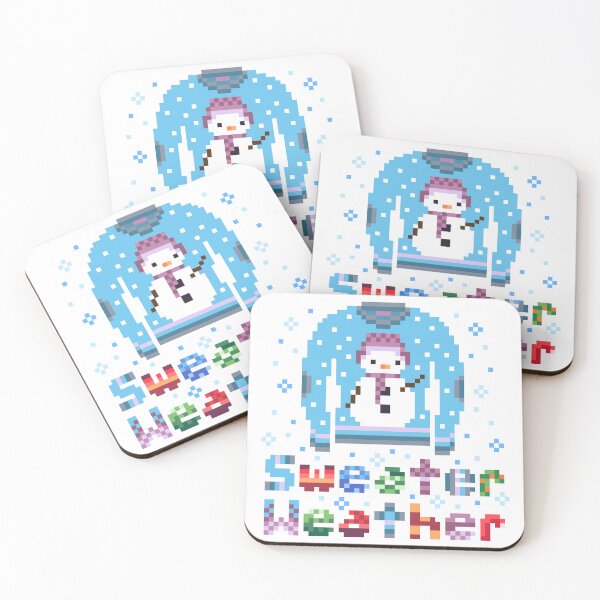 Item preview, Sweater Weather Cute Snowman Ugly Sweater Pixel Art designed and sold by HeatherUnderground.