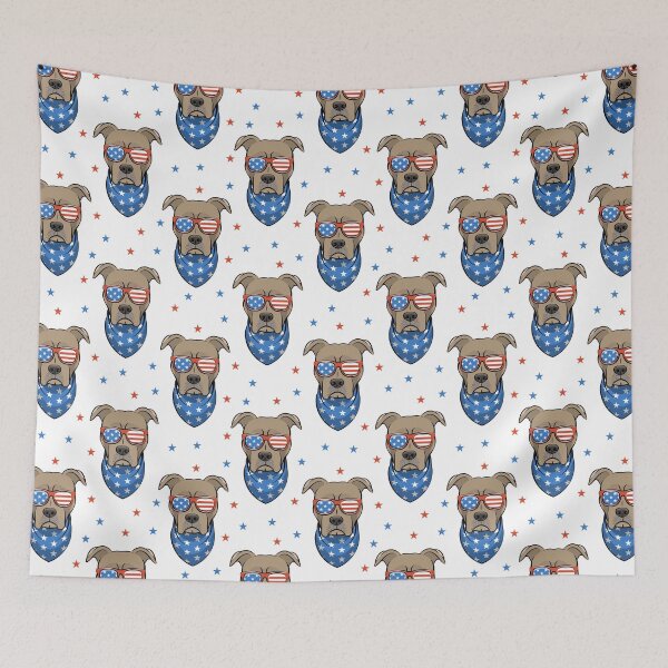 Item preview, Patriotic Pit bulls - Brown/White designed and sold by littlearrow.