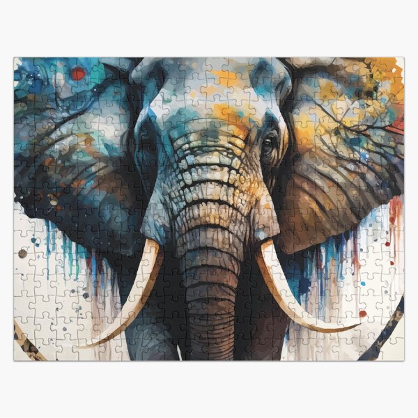 Artikel-Vorschau von Ein Elefant in natürlichen Erdtönen – Tiere in leuchtenden Farben, designt und verkauft von GVRDesign.