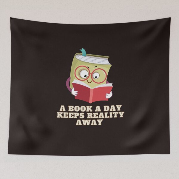 Item preview, Funny A Book a Day Keeps Reality Away classic designed and sold by red-Sky-shop.