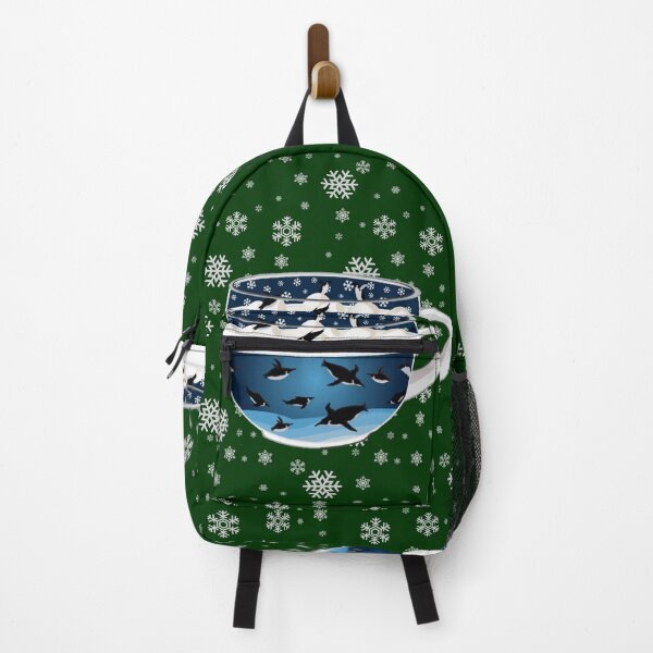 Item preview, Penguins Diving into Arctic Hot Chocolate (Falling Snowflakes) designed and sold by octopuscafe.
