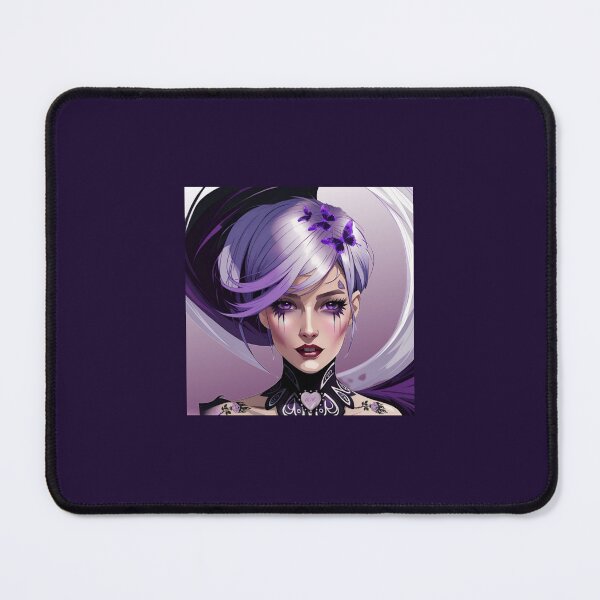 Item preview, Gothic style woman portrait, purple addict, with purple butterflies designed and sold by Creativesphotos.