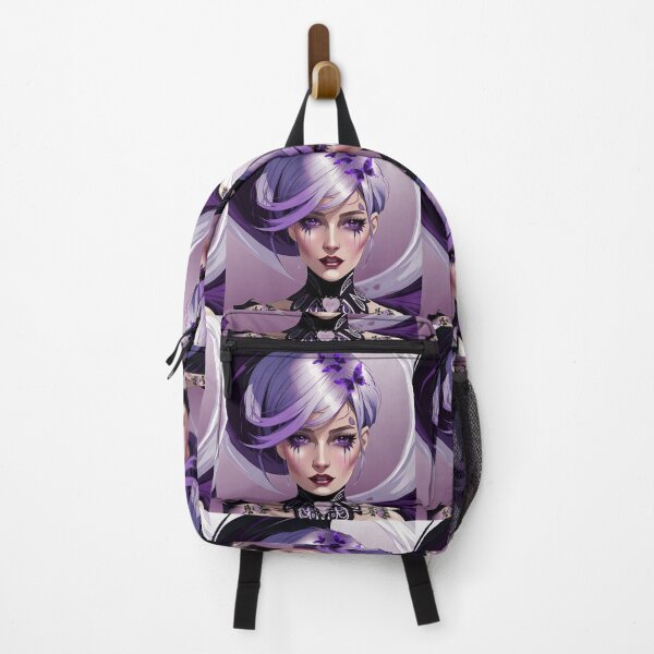 Item preview, Gothic style woman portrait, purple addict, with purple butterflies designed and sold by Creativesphotos.