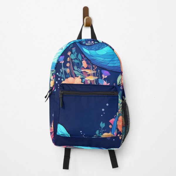 Item preview, Colorful humpback whale floral print designed and sold by dcrc.