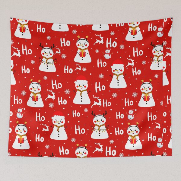 Item preview, Ho Ho Ho Snowman and Reindeer Print designed and sold by WillowandTees.