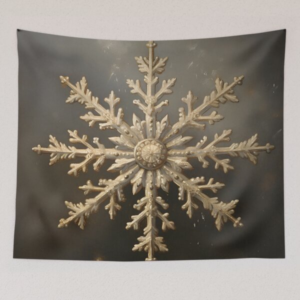Item preview, Antique oil painting of a snowflake designed and sold by dcrc.