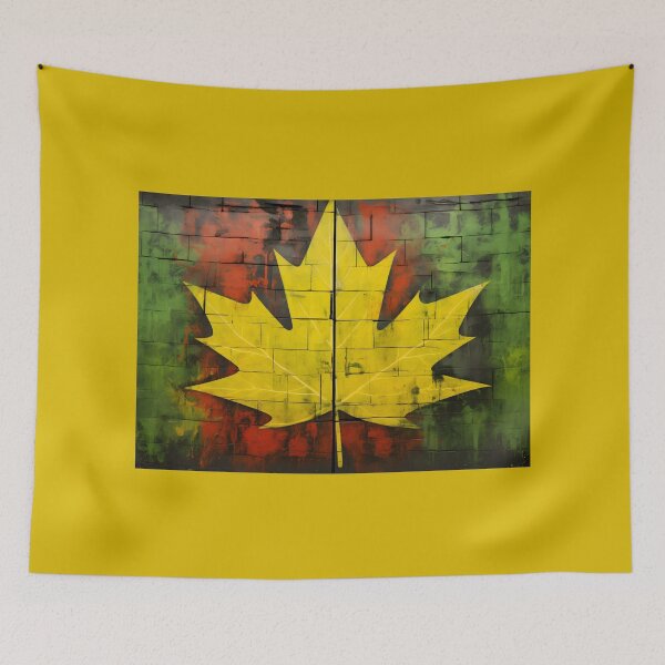 Item preview, Fall Canvas- Art Brut Influences in the Vibrant Tale of a Punk Maple Leaf designed and sold by OlfactoART Studio.