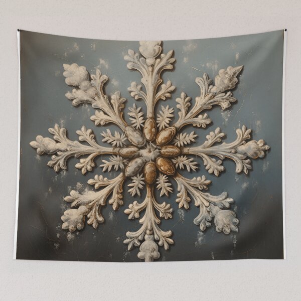 Item preview, antique oil painting of a snowflake designed and sold by dcrc.