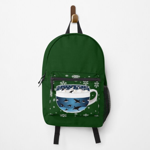 Item preview, Penguins Diving into Arctic Hot Chocolate (Falling Snowflakes) designed and sold by octopuscafe.