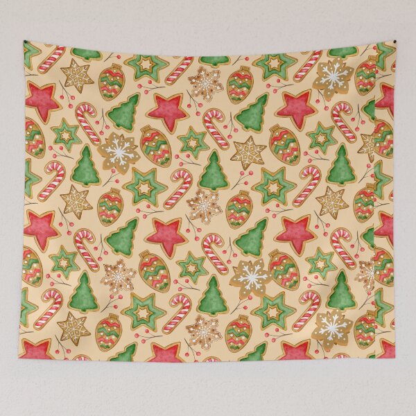 Item preview, Christmas Gingerbread Patterned Print designed and sold by WillowandTees.