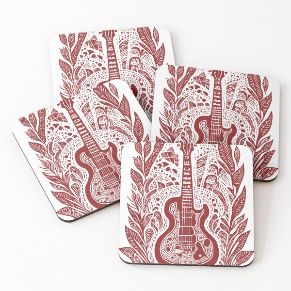 Item preview, Intricate Guitar and Leaf Design - Blood Red designed and sold by SW-Graphics.