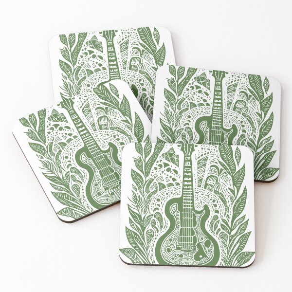 Item preview, Intricate Guitar and Leaf Design - Moss Green designed and sold by SW-Graphics.