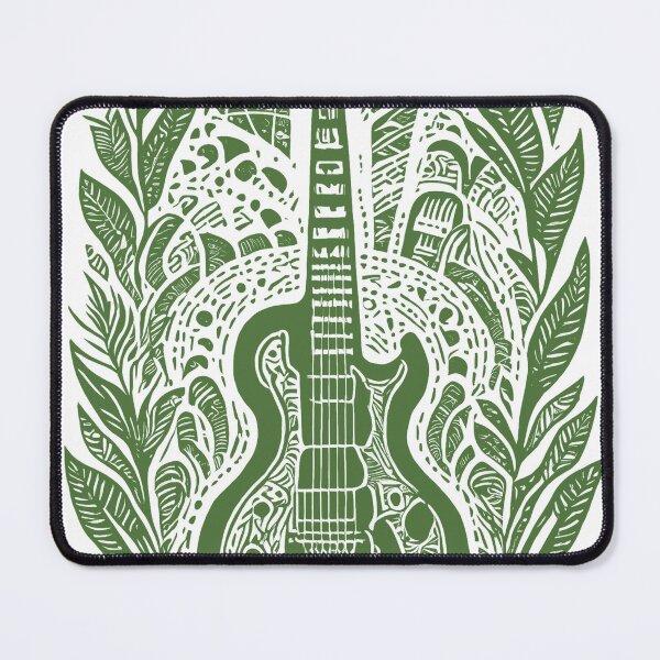 Item preview, Intricate Guitar and Leaf Design - Moss Green designed and sold by SW-Graphics.