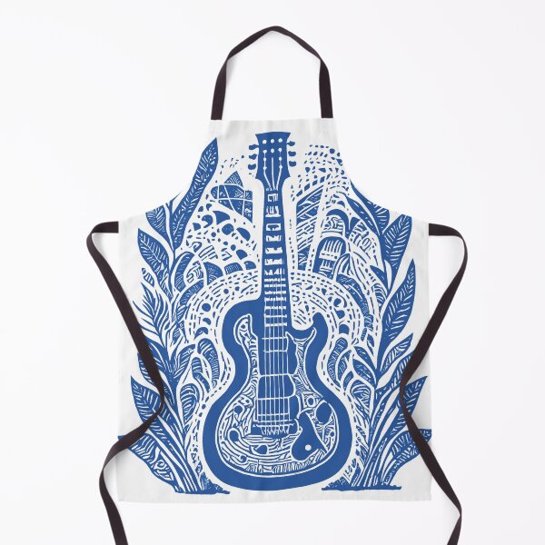 Item preview, Intricate Guitar and Leaf Design - Bold Blue designed and sold by SW-Graphics.