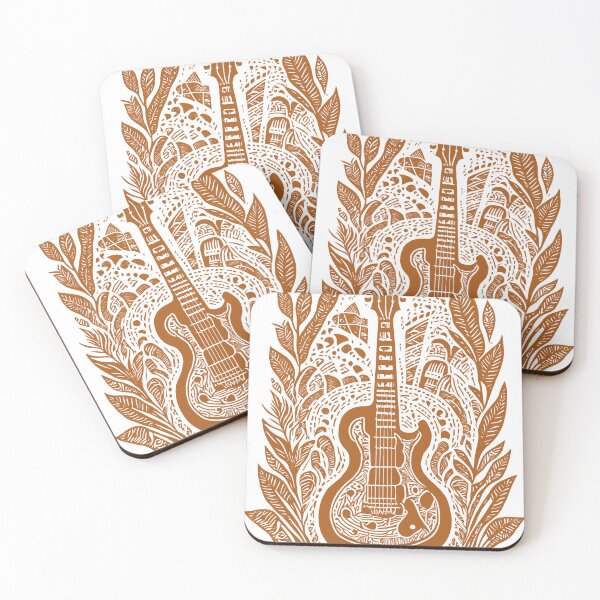 Item preview, Intricate Guitar and Leaf Design - Russet Orange designed and sold by SW-Graphics.