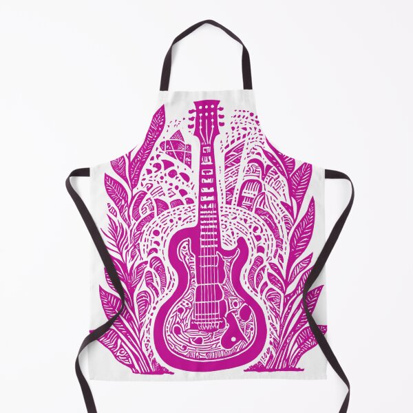 Item preview, Intricate Guitar and Leaf Design - Vivid Pink designed and sold by SW-Graphics.