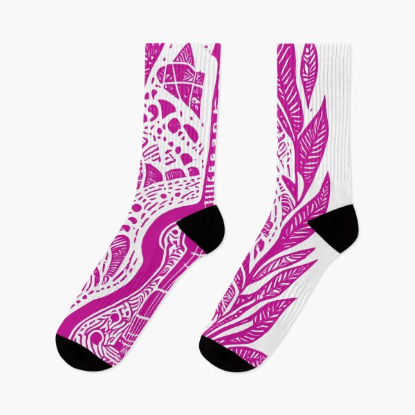 Item preview, Intricate Guitar and Leaf Design - Vivid Pink designed and sold by SW-Graphics.