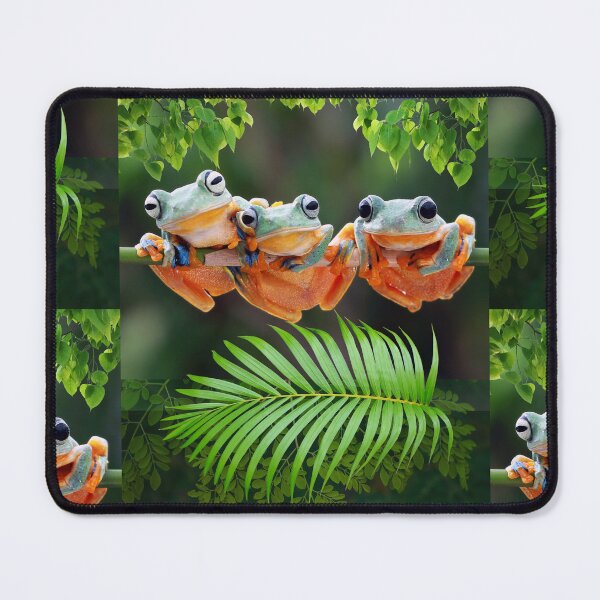 Item preview, Cute Trio Of Forest Tree Frogs With Leaves Design designed and sold by EarthArtDesigns.