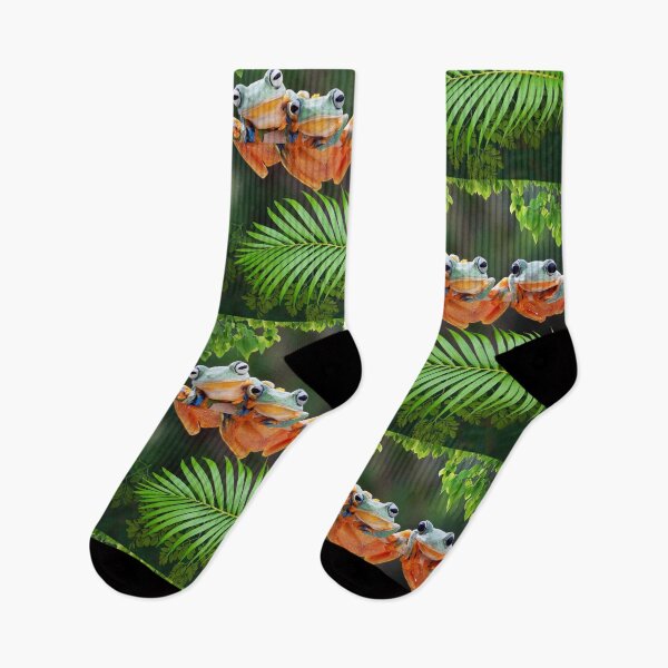 Item preview, Cute Trio Of Forest Tree Frogs With Leaves Design designed and sold by EarthArtDesigns.