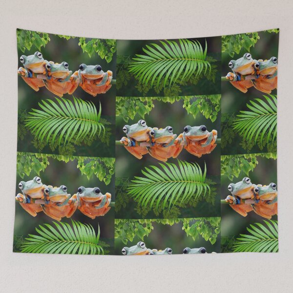 Item preview, Cute Trio Of Forest Tree Frogs With Leaves Design designed and sold by EarthArtDesigns.
