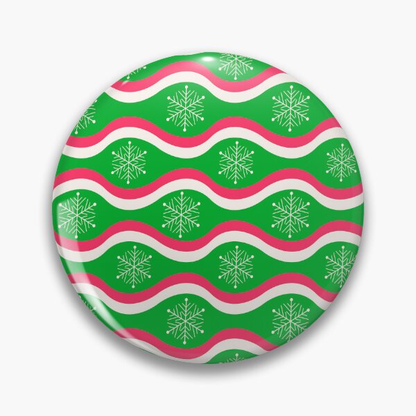 Item preview, Christmas Snowflakes on Retro Groovy Red and Green Waves Pattern  designed and sold by Yasminepatterns .