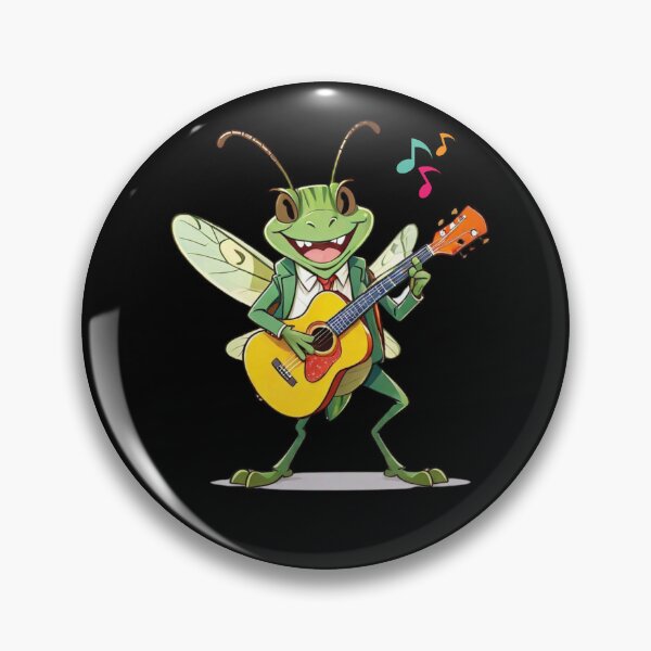 Item preview, Playful Grasshopper Guitarist - Cute Cartoon Insect Playing Guitar T-Shirt designed and sold by styleonestaa.