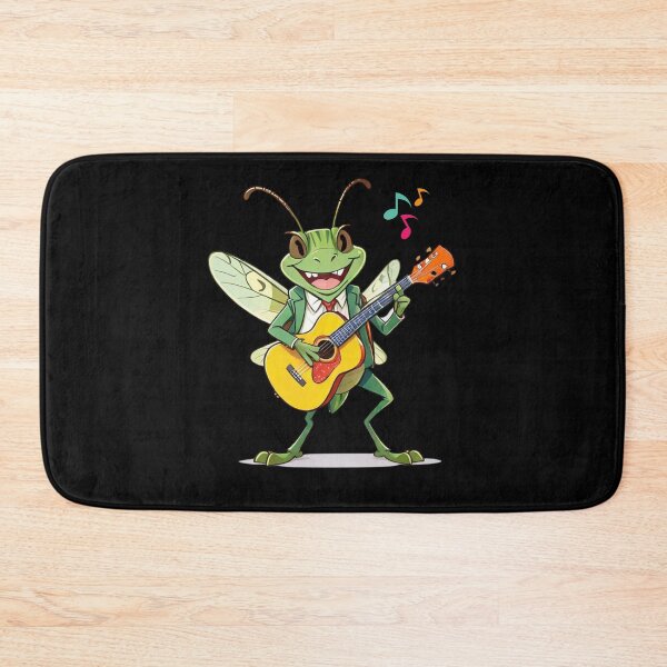 Item preview, Playful Grasshopper Guitarist - Cute Cartoon Insect Playing Guitar T-Shirt designed and sold by styleonestaa.