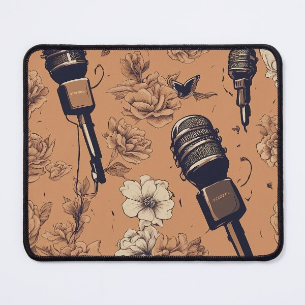 Aperçu de l'œuvre Microphone imprimé fleur créée et vendue par DrawingConcl.