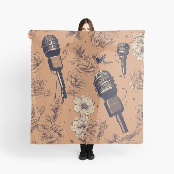 Aperçu de l'œuvre Microphone imprimé fleur créée et vendue par DrawingConcl.