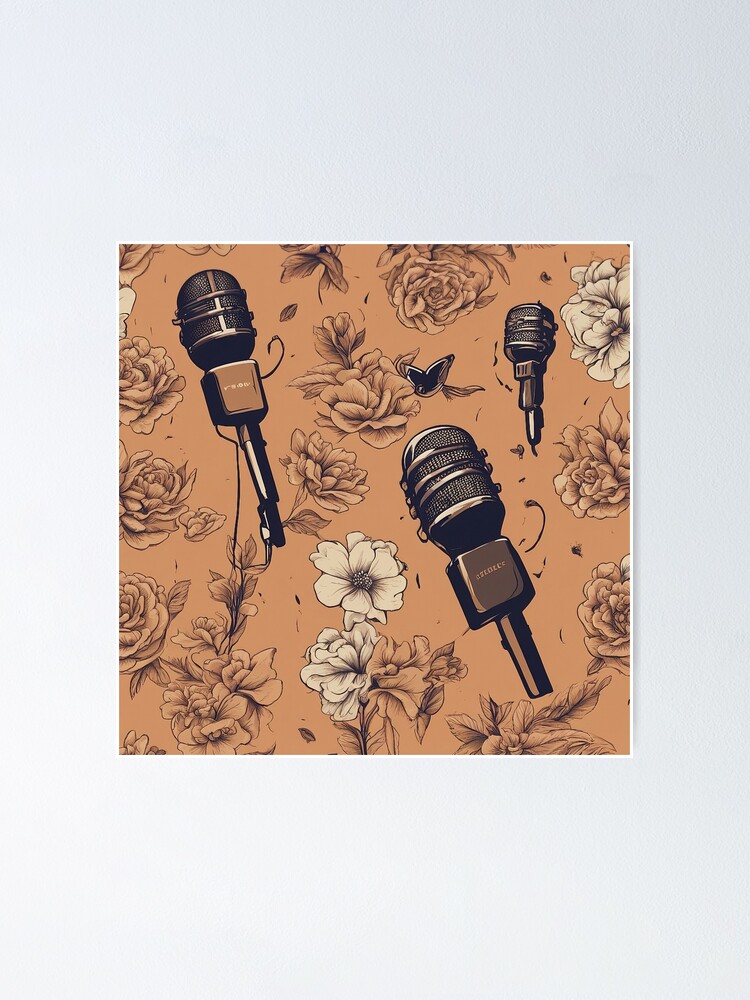 Thumbnail 1 of 3, Poster, Microphone Flower print designed and sold by DrawingConcl.