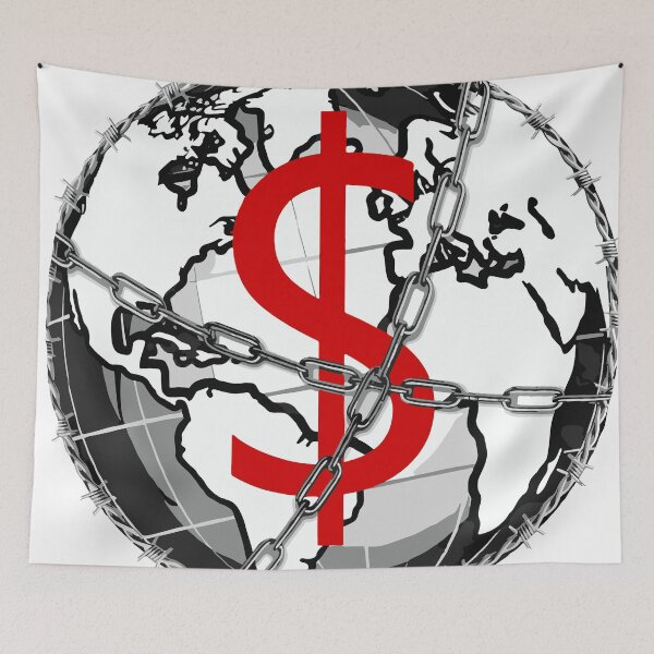 Item preview, Money Unlocks the World Red designed and sold by WageSlavery.