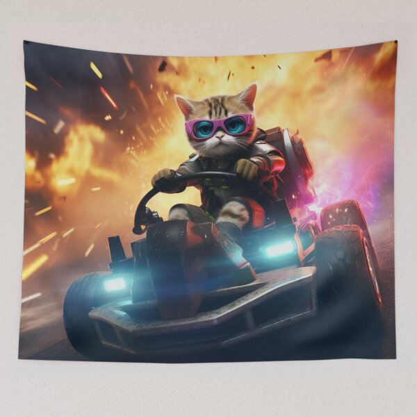 Item preview, The cat running with the motorcycle of the future  designed and sold by Cris888.
