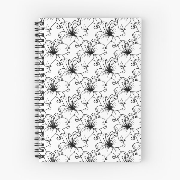 Item preview, Black and White Hibiscus Flower Pattern designed and sold by SweetlanArt.